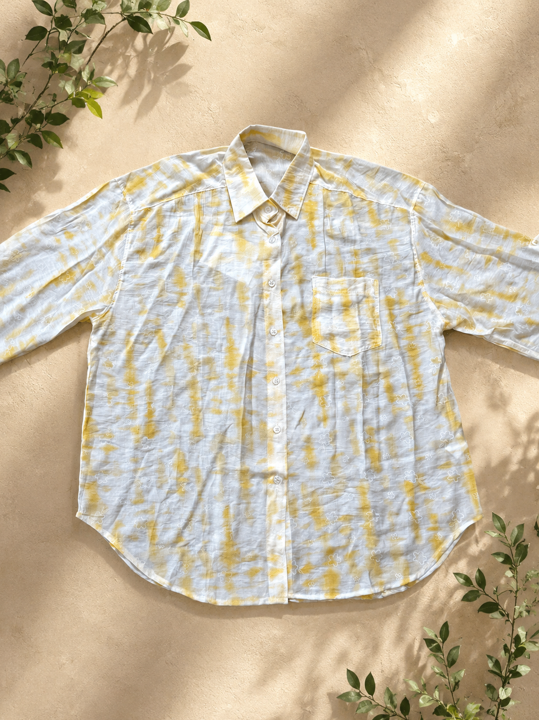 Oversized Button-Down Shirt Yellow
