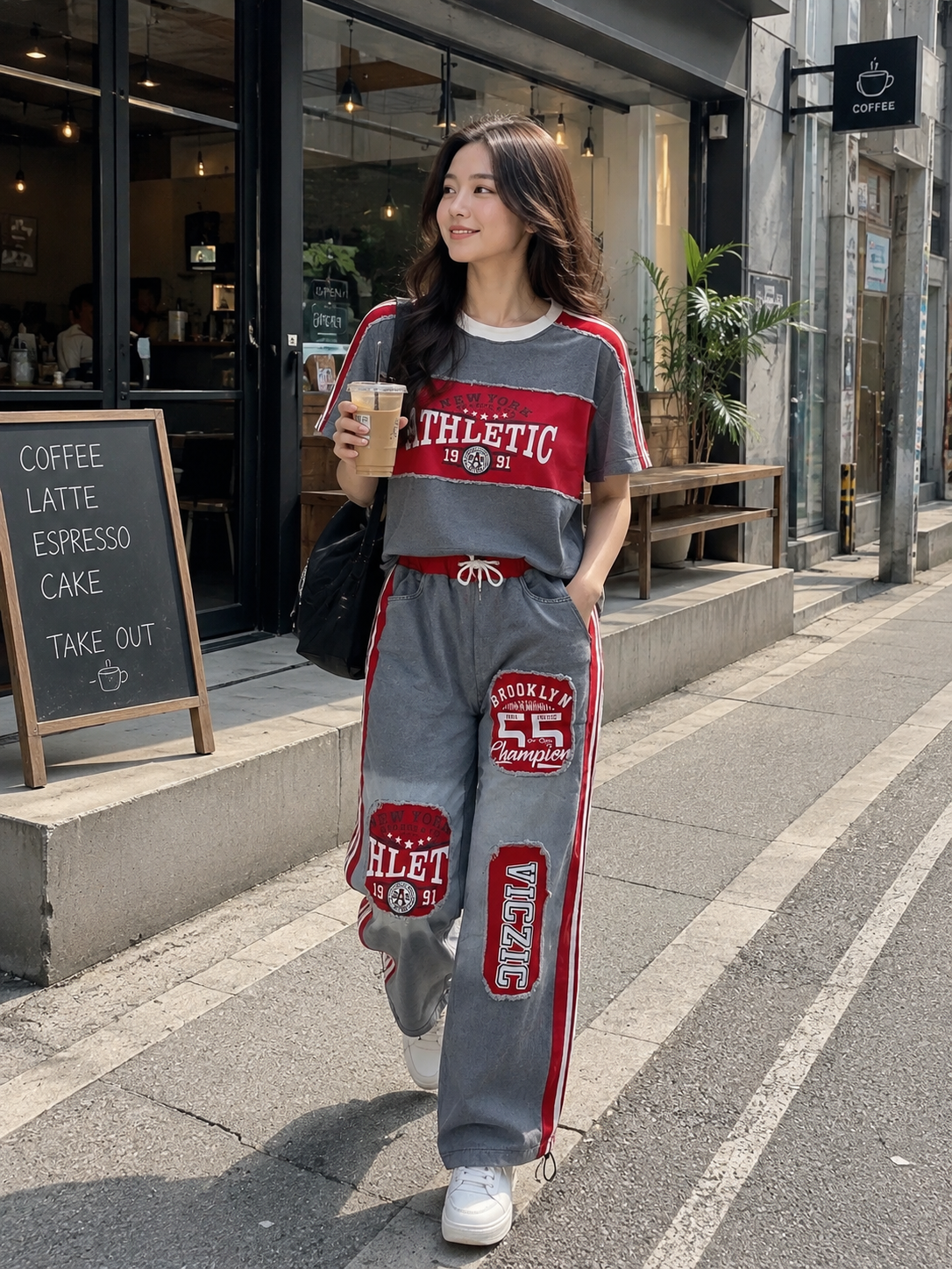 Y2K Streetwear Two-Piece Set