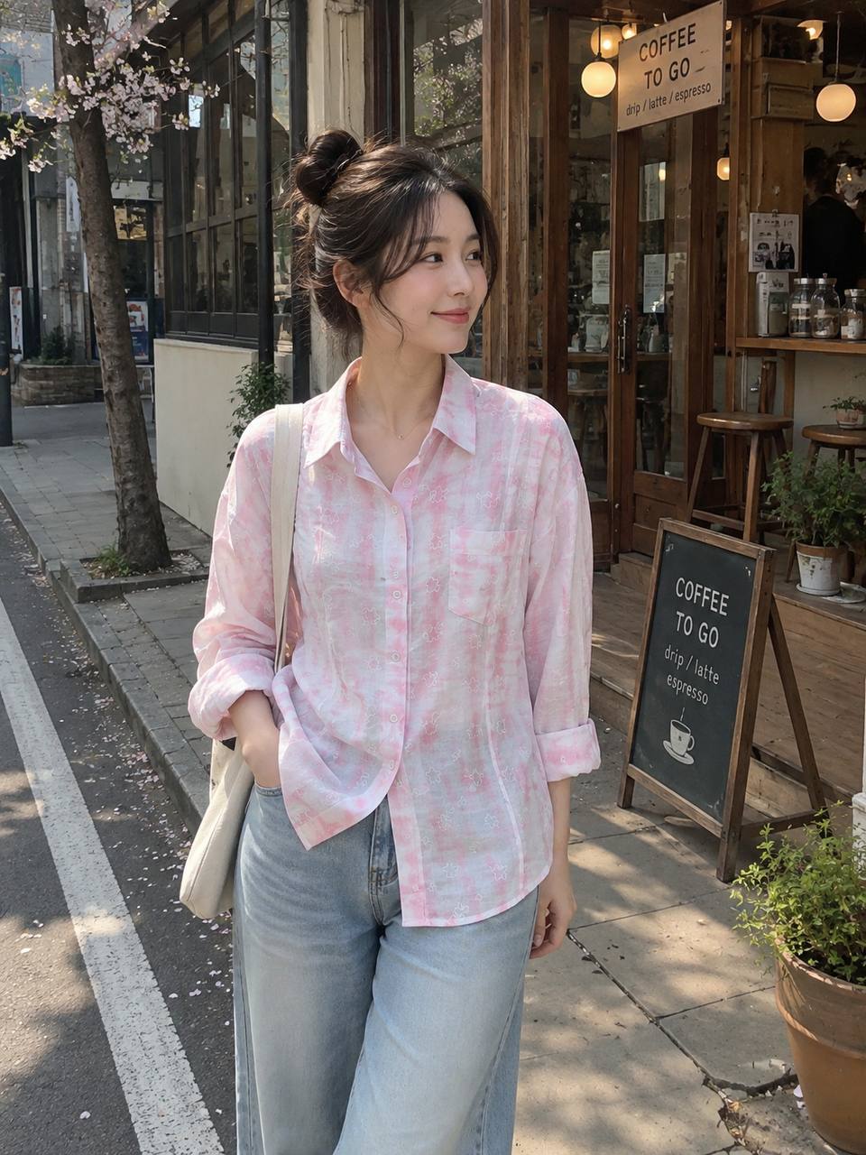 Oversized button-down shirt