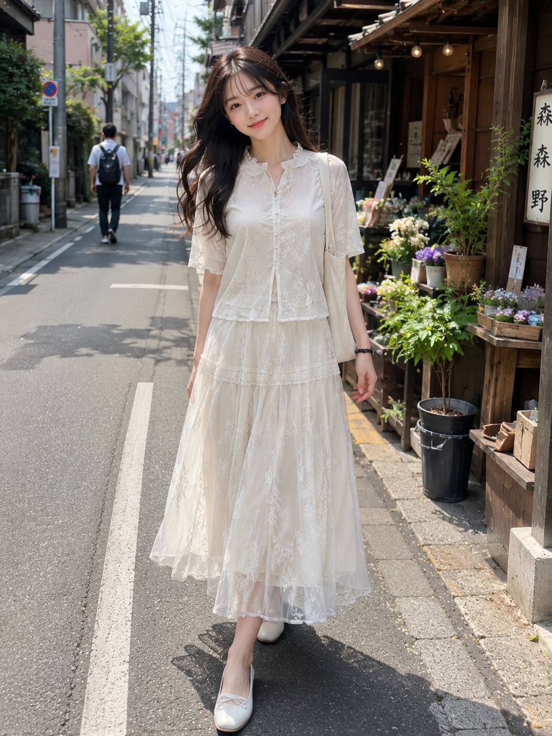 Ivory Blossom Lace Set