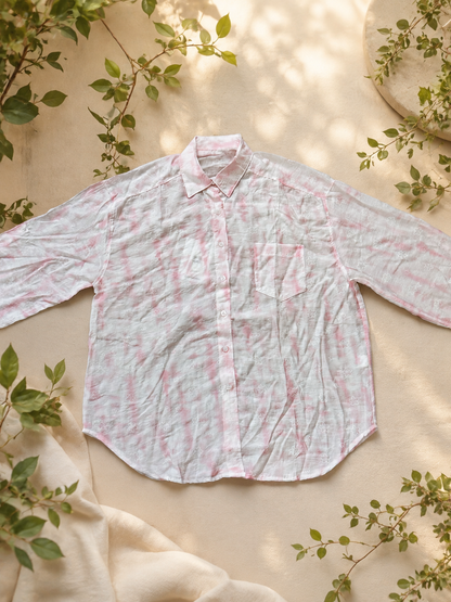 Oversized Button-Down Shirt Pink
