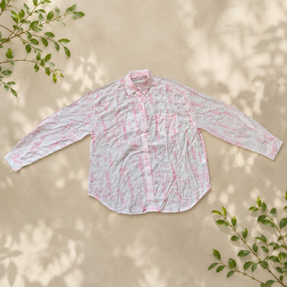 Oversized Button-Down Shirt Pink