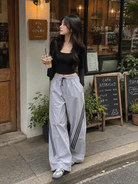 Parachute Pants Silver Gray