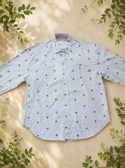 Loose-Fit Long-Sleeve Shirt Blue