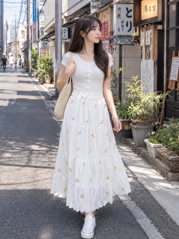 Cherry Blossom Dream Skirt Yellow
