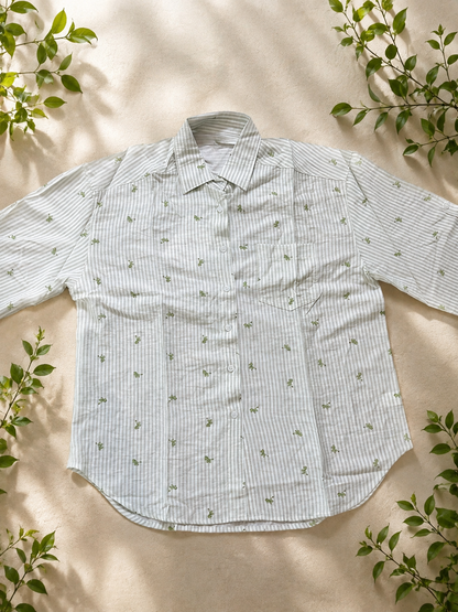 Loose-Fit Long-Sleeve Shirt Green