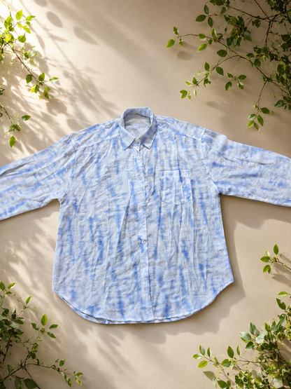Oversized Button-Down Shirt Light Blue
