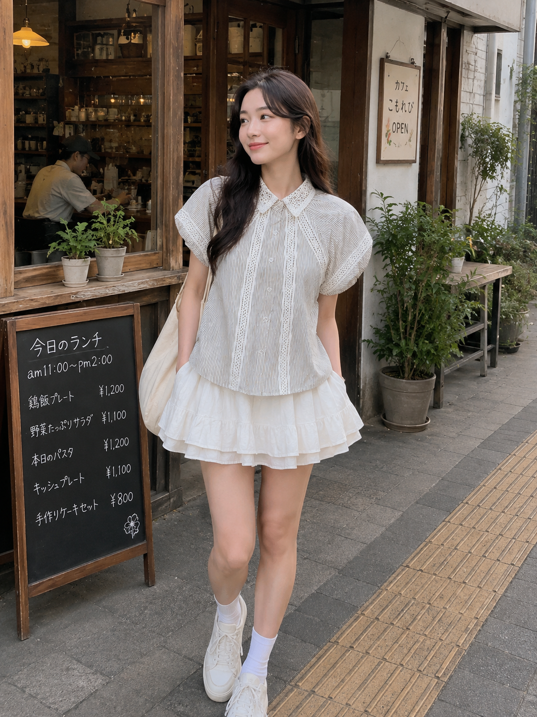 Lace Trim Blouse Yellow