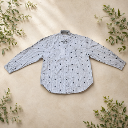 Loose-Fit Long-Sleeve Shirt Blue