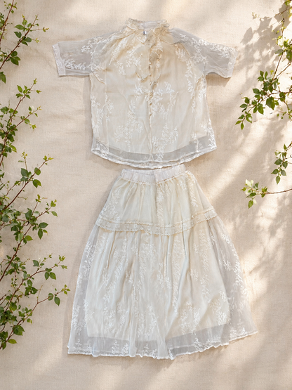 Ivory Blossom Lace Set