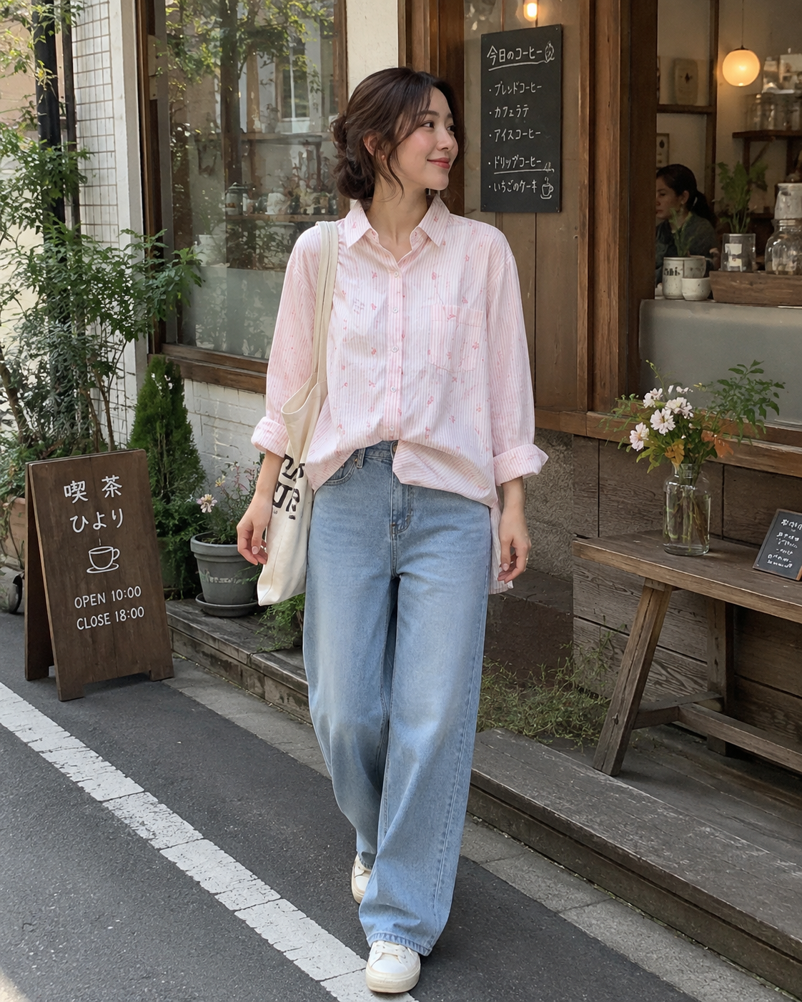 Loose-Fit Long-Sleeve Shirt Pink