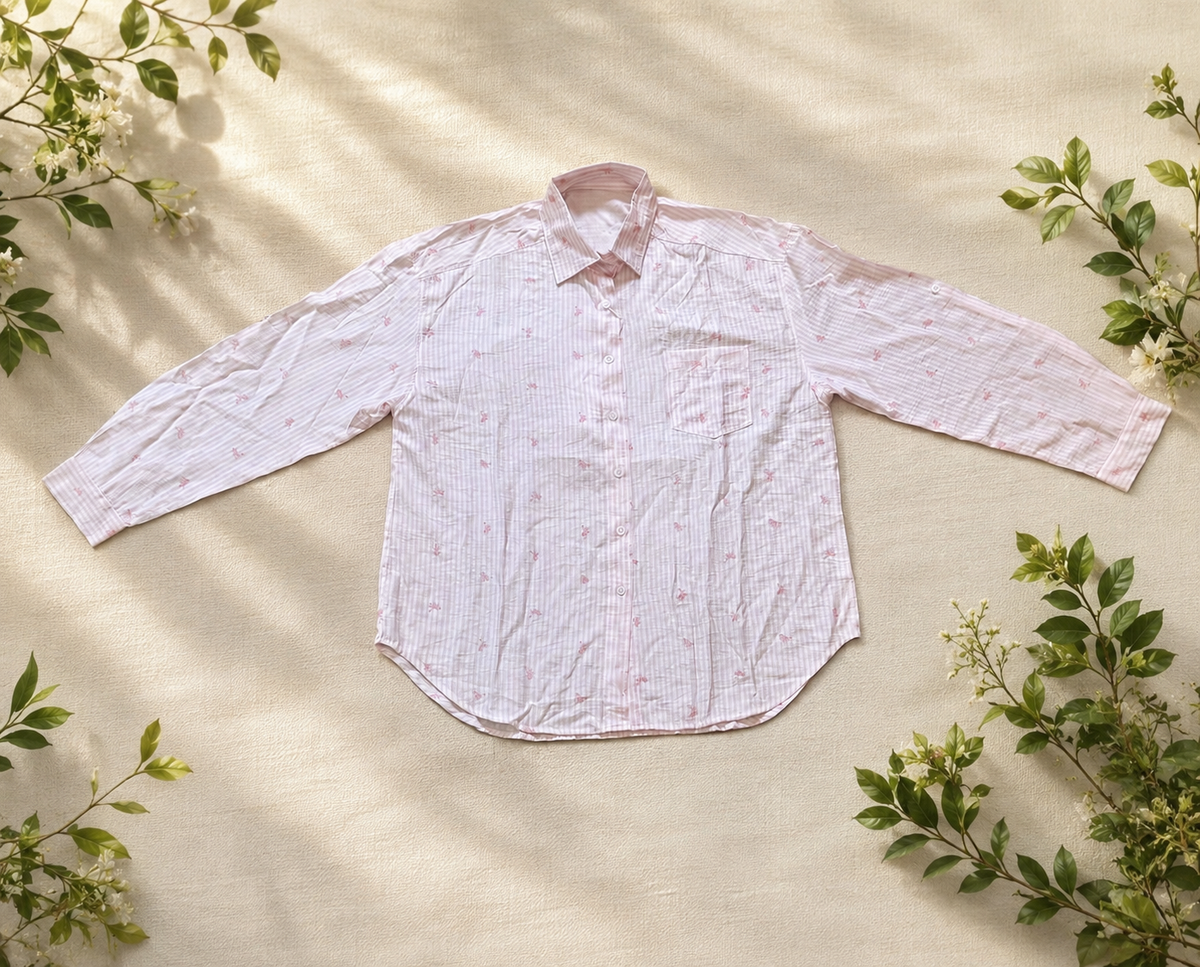 Loose-Fit Long-Sleeve Shirt Pink