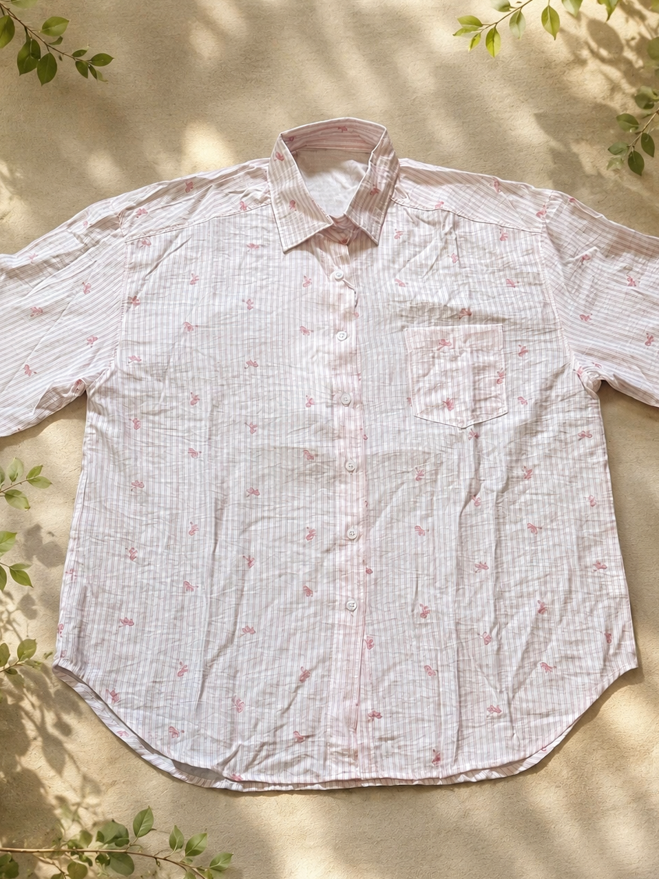 Loose-Fit Long-Sleeve Shirt Pink