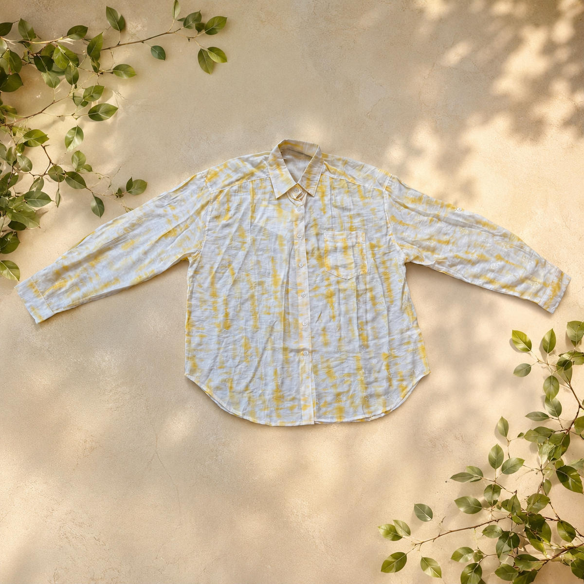 Oversized Button-Down Shirt Yellow
