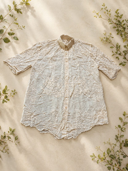 Snowflower Button-Up Beige