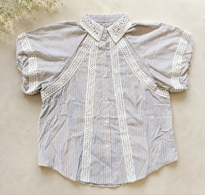 Lace Trim Blouse Yellow
