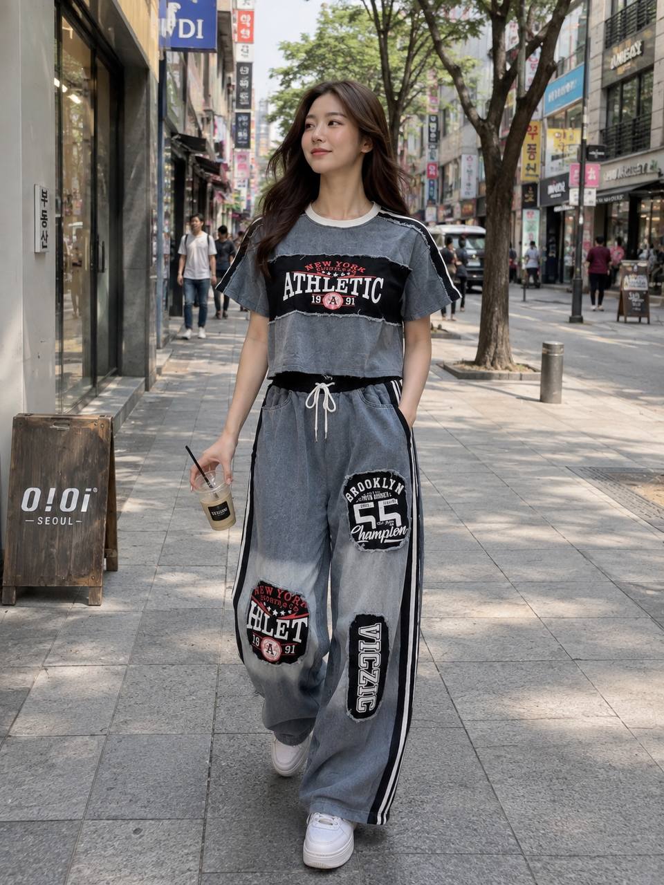 Y2K Streetwear Two-Piece Set