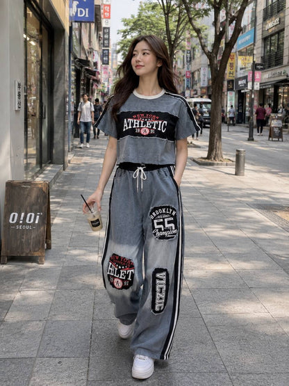 Y2K Streetwear Two-Piece Set