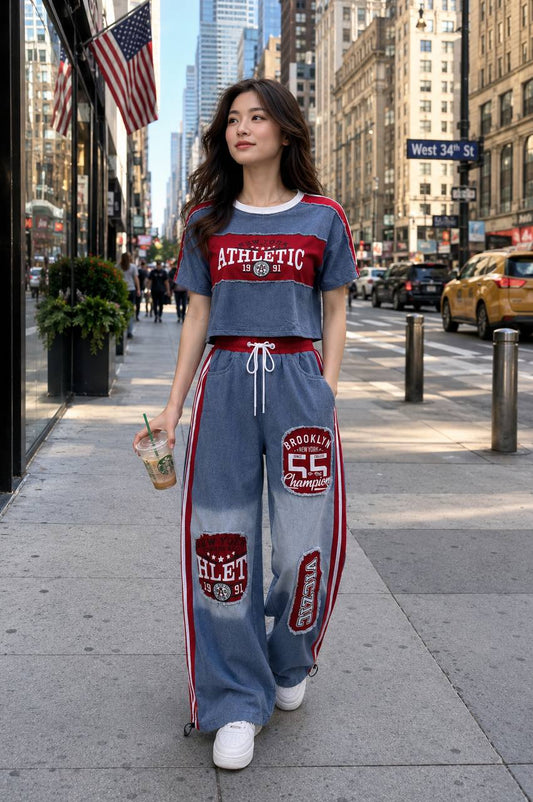Y2K Streetwear Two-Piece Set