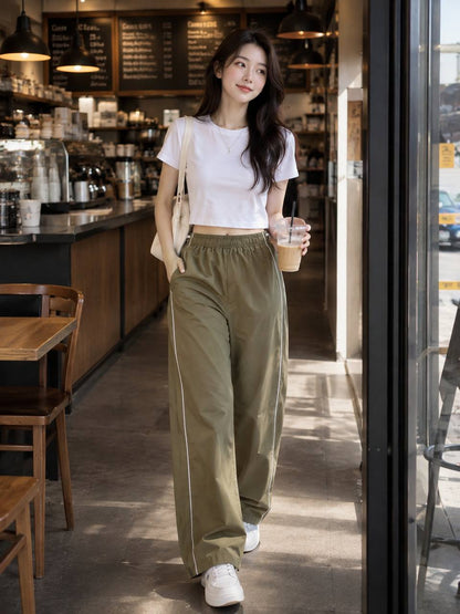 Wide-leg track pants