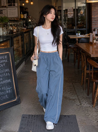 Wide-leg track pants