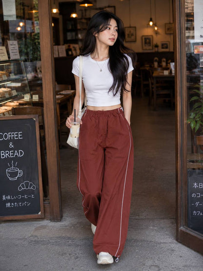 Wide-leg track pants