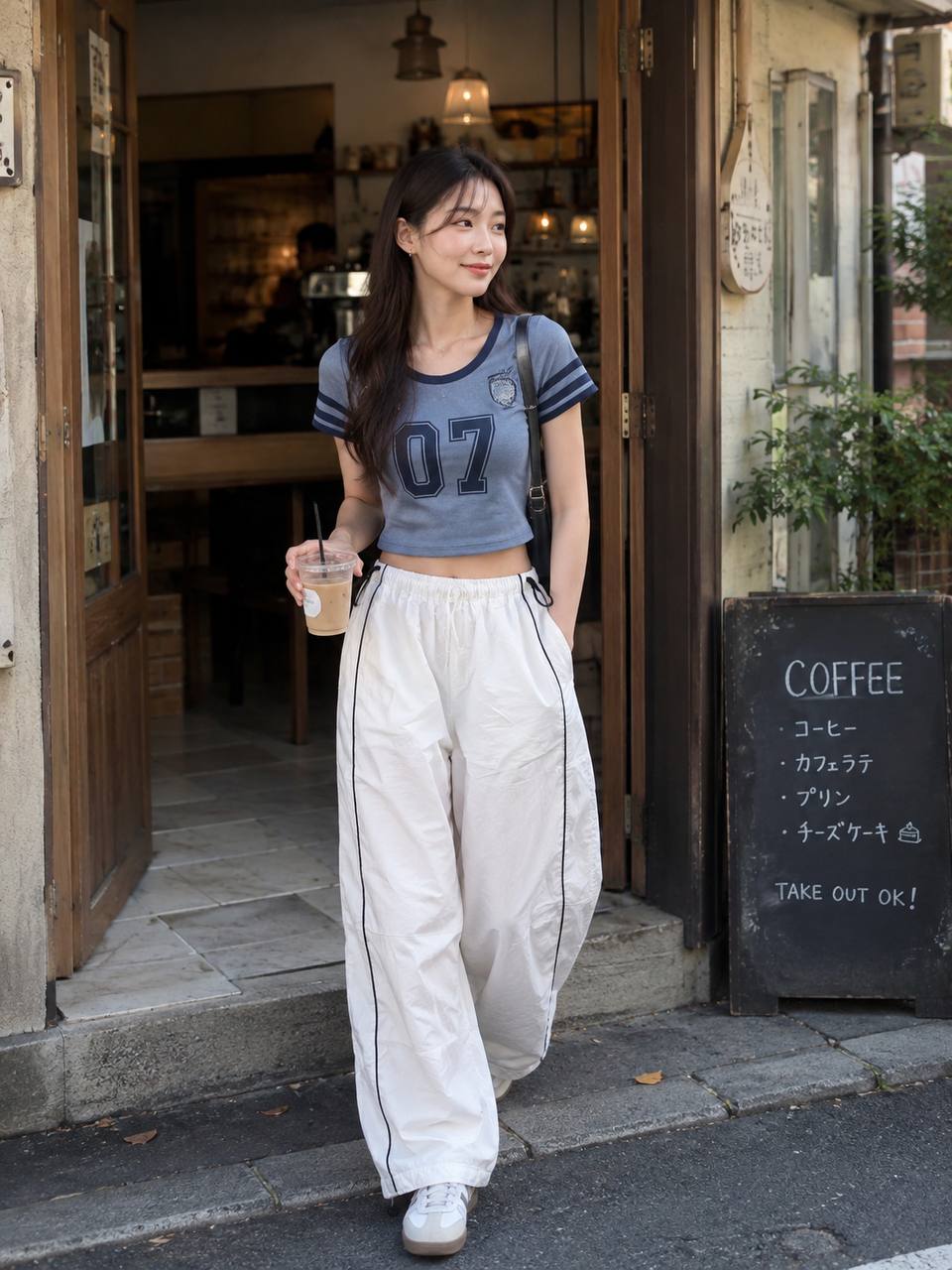 Wide-leg track pants