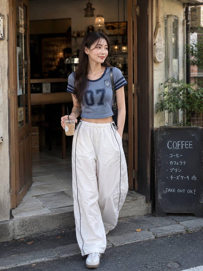 Wide-leg track pants